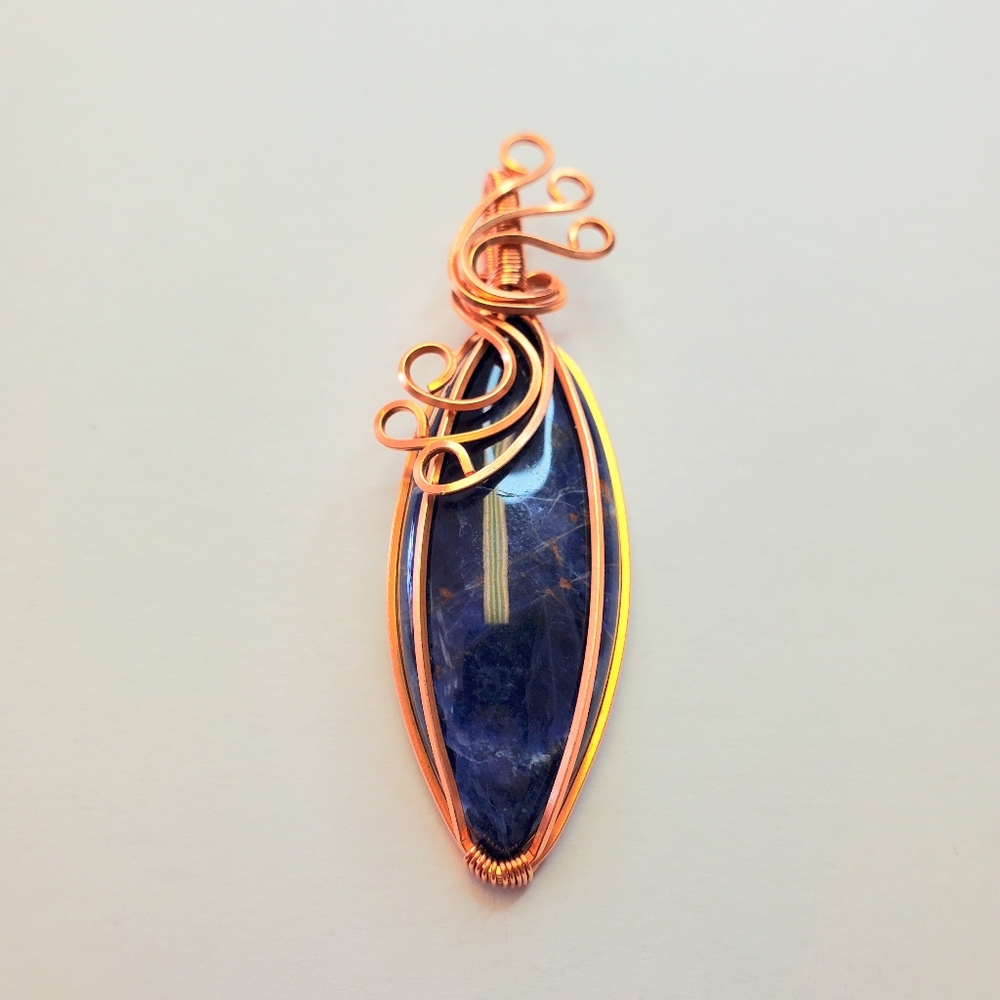 Sodalite wire wrap necklace
